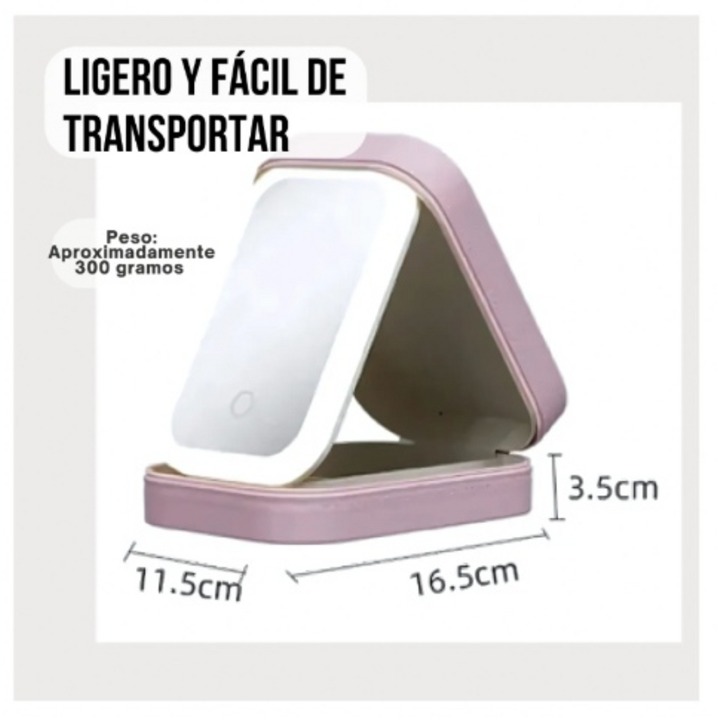 MINI COSMETIQUERA CON ESPEJO LED