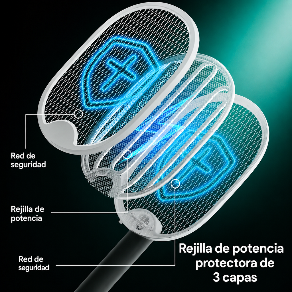 Raqueta Eléctrica 3 en 1 Recargable