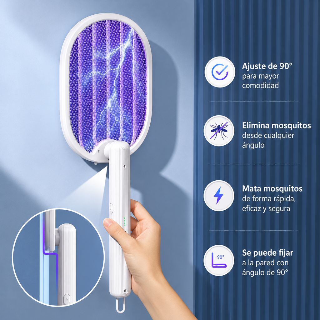 Raqueta Eléctrica 3 en 1 Recargable