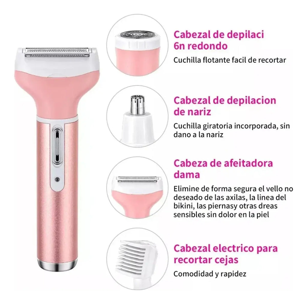 Depiladora Recargable 4 En 1