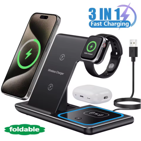 Cargador inalámbrico 3 en 1